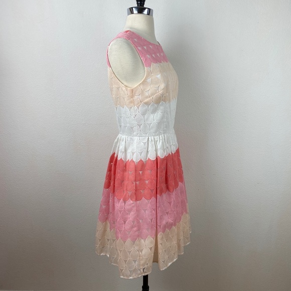 Betsey Johnson Womens Dress Size 6 Pink Appliqué Circles Fit & Flare Sleeveless - Picture 8 of 14